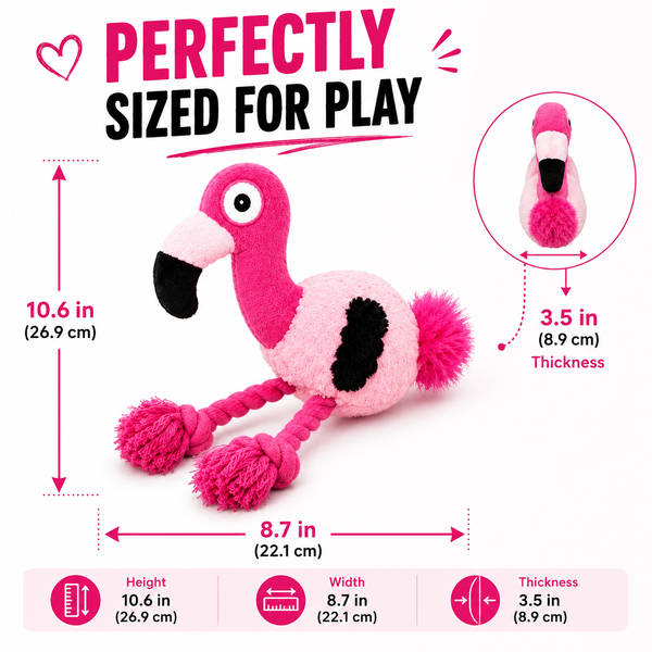 Talking Dog Club Flamingo Ultrasonic Plush & Rope Toy for Dogs