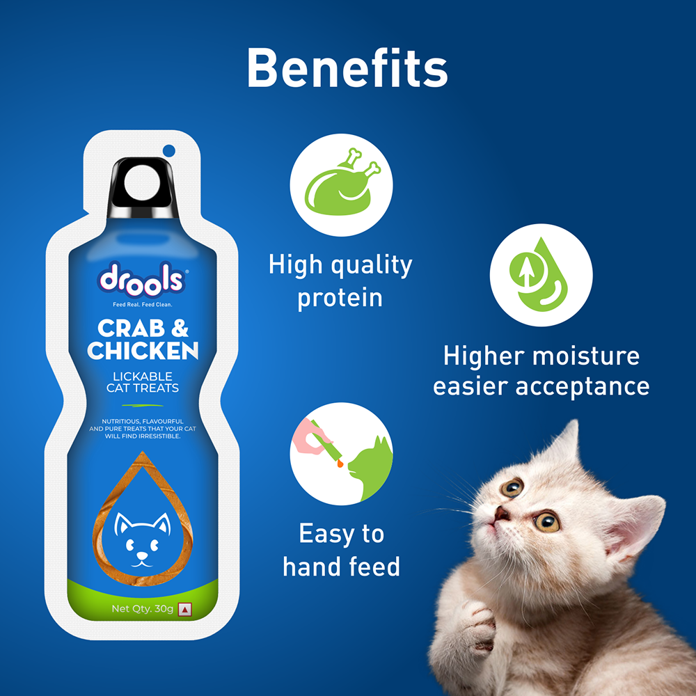 Drools Crab & Chicken Creamy Lickable Cat Treats Cats-Treats & Others Drools