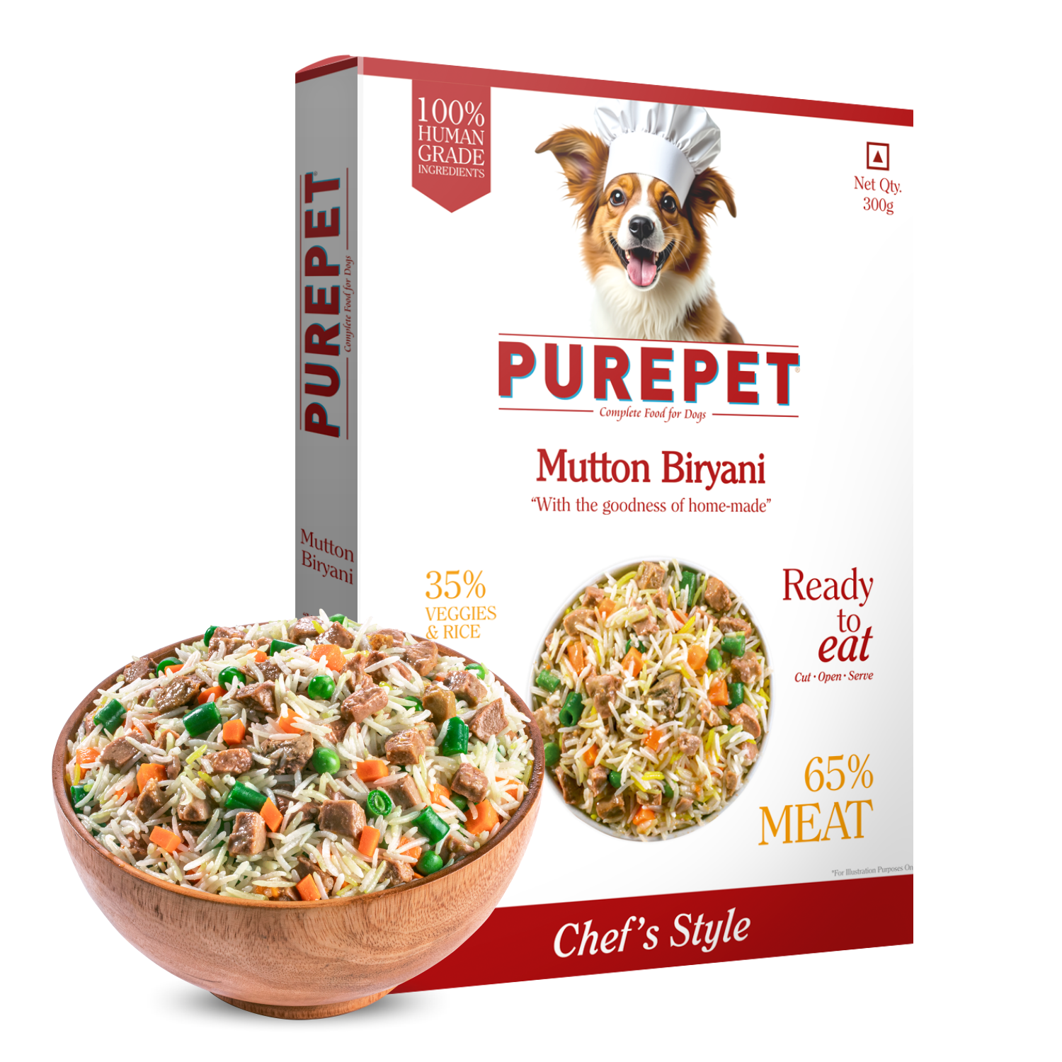 Purepet Mutton Biryani Fresh Food For Dogs Sample Purepet