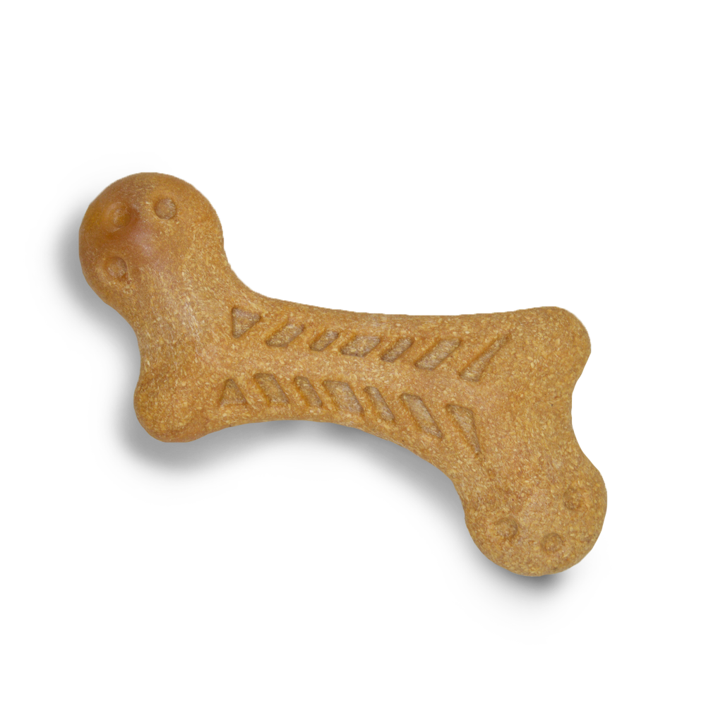 Fofos Woodplay Bone Toy for Dogs | For Aggressive Chewers (Brown)