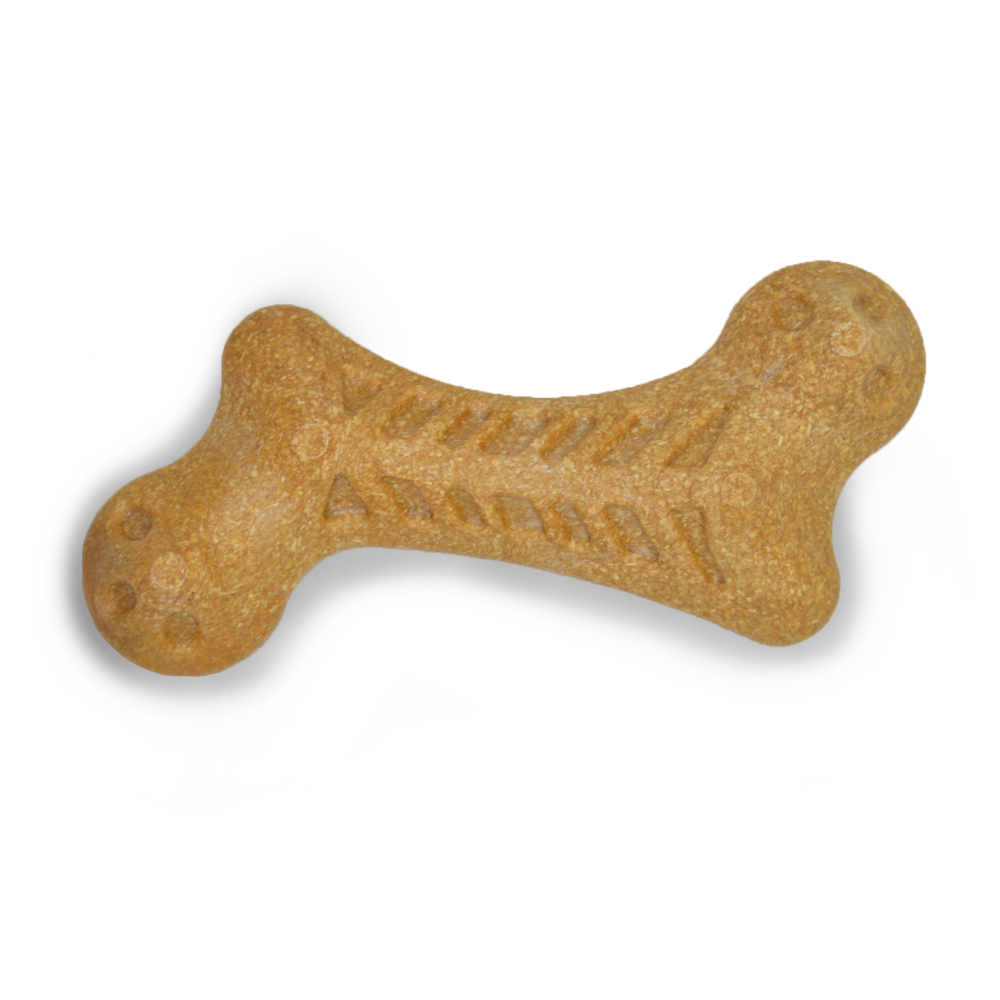 Fofos Woodplay Bone Toy for Dogs | For Aggressive Chewers (Brown)