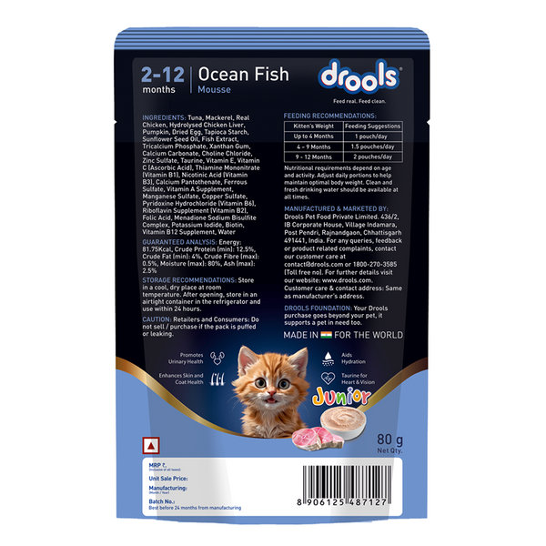 Drools Ocean Fish Mousse Kitten Cat Wet Food