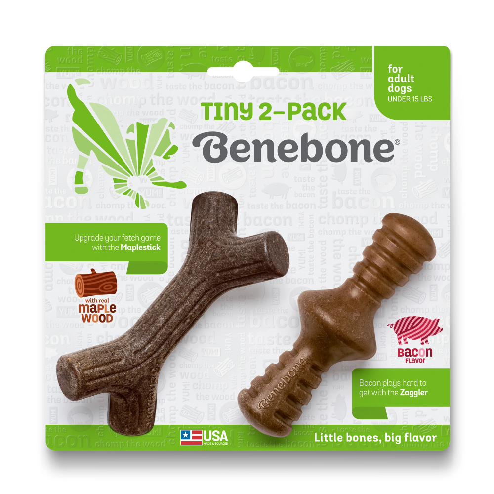 Benebone Bacon Flavored Maplestick and Zaggler Chew Toys for Dogs Dogs-Toys Benebone Pack of 2