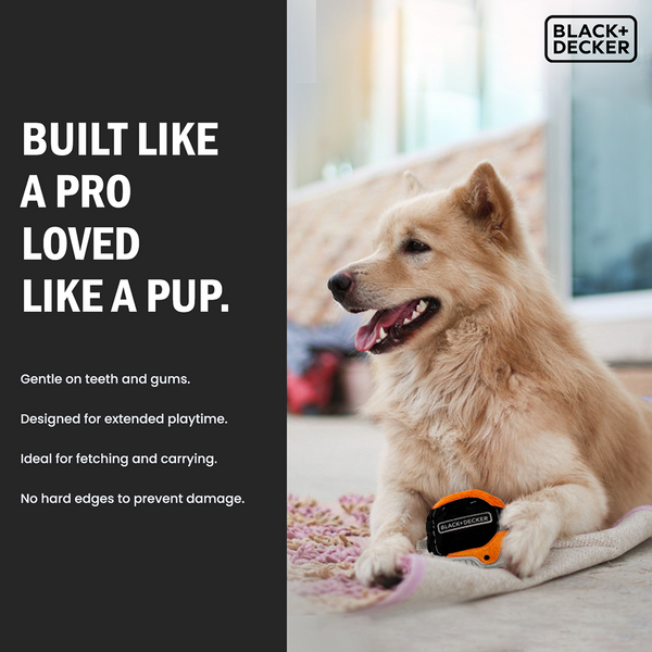 Black & Decker 3D Tape Measure Plush Toy for Dogs (Black)