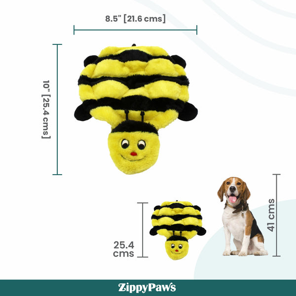 Zippy Paws Squeakie Crawler Bertie the Bee Plush Toy for Dogs