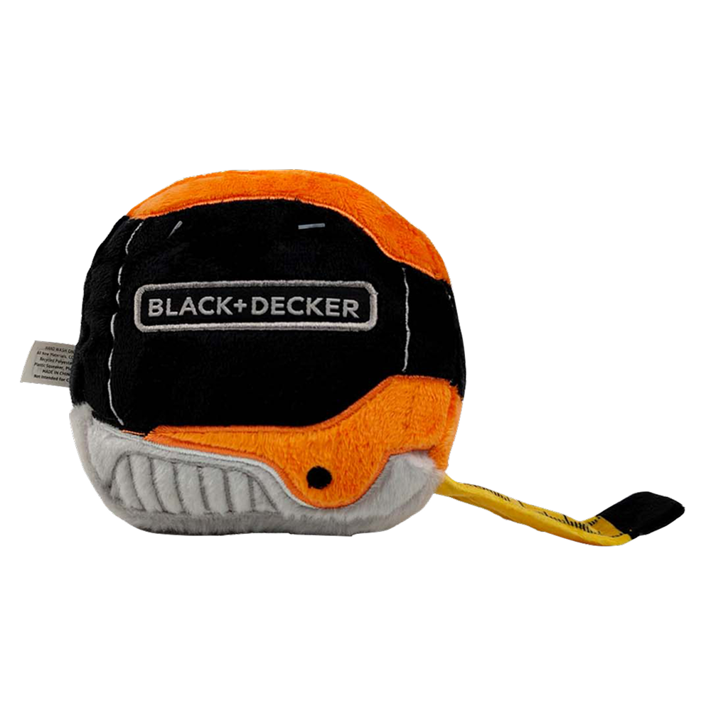 Black & Decker 3D Tape Measure Plush Toy for Dogs (Black) Dogs-Toys Black & Decker 11cm