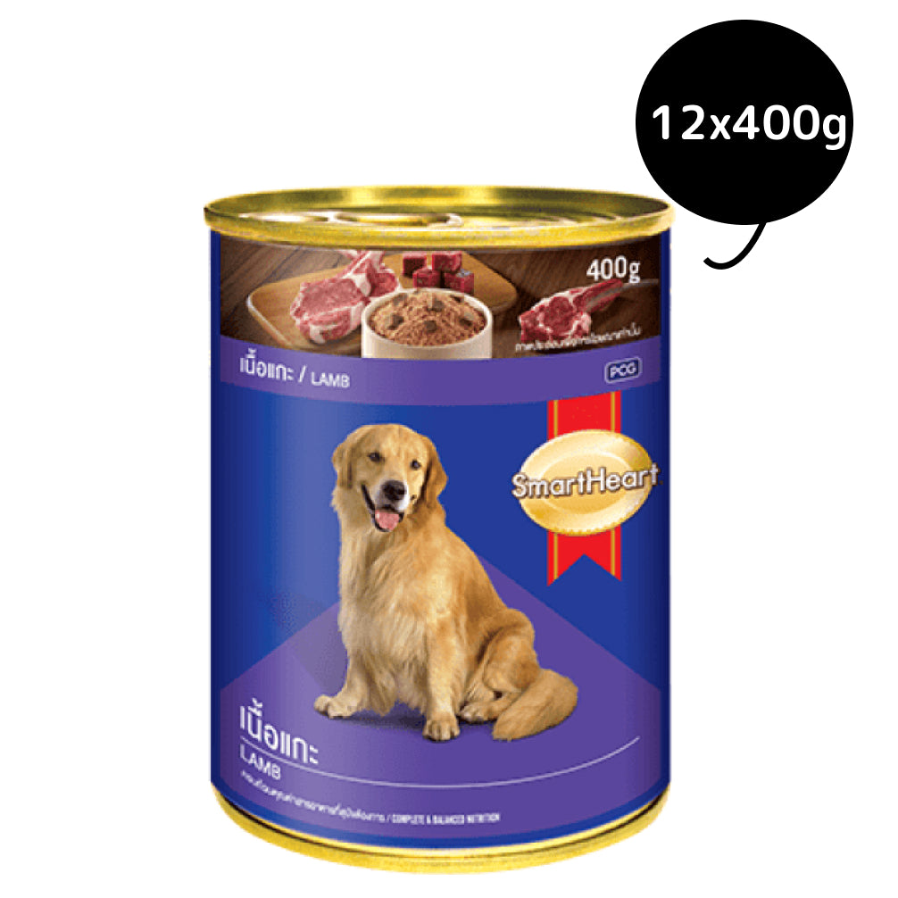 SmartHeart Lamb Adult Canned Wet Dog Food Dogs-Wet Food Smartheart 12x400g