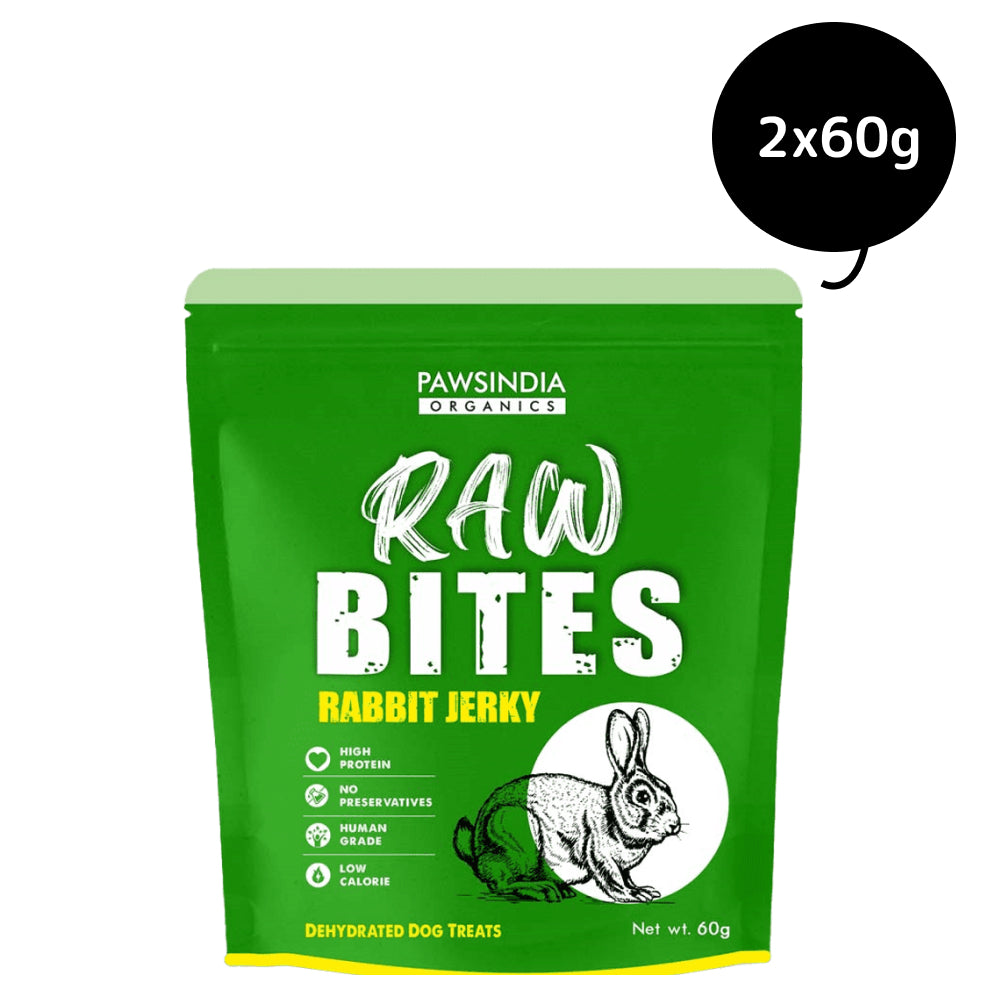 Pawsindia Organics Raw Bites Rabbit Jerky Dog Treats