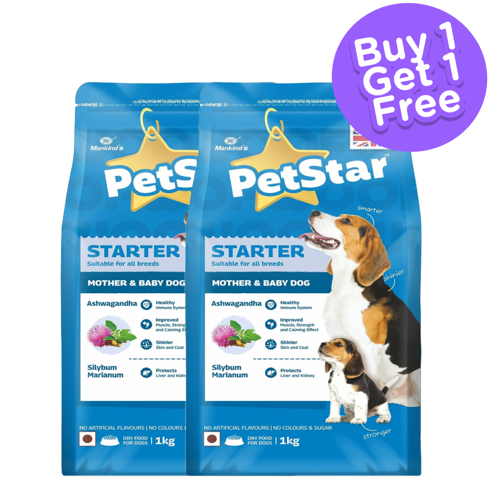 Mankind Petstar Starter Mother & Baby Dog Dry Food (Buy 1 Get 1 Free)