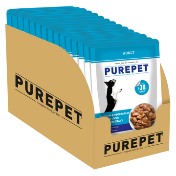 Purepet Chicken & Vegetable Adult Dog Dry and Wet Food Combo