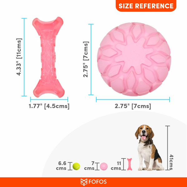 Barkbutler x Fofos Milk Bone & Ball Toy for Dogs (Pink)
