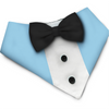 PawsIndia Baby Blue Tuxedo Bandana with Black Bow for Dogs and Cats Both-Clothing & Accessories Pawsindia Dropship M