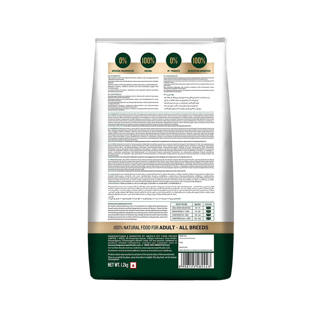 Signature Grain Zero Real Chicken, Egg and Vegetables Adult Dog Dry Food