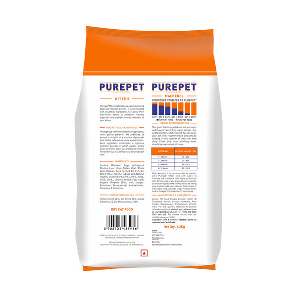 Purepet Mackerel Kitten Cat Dry Food