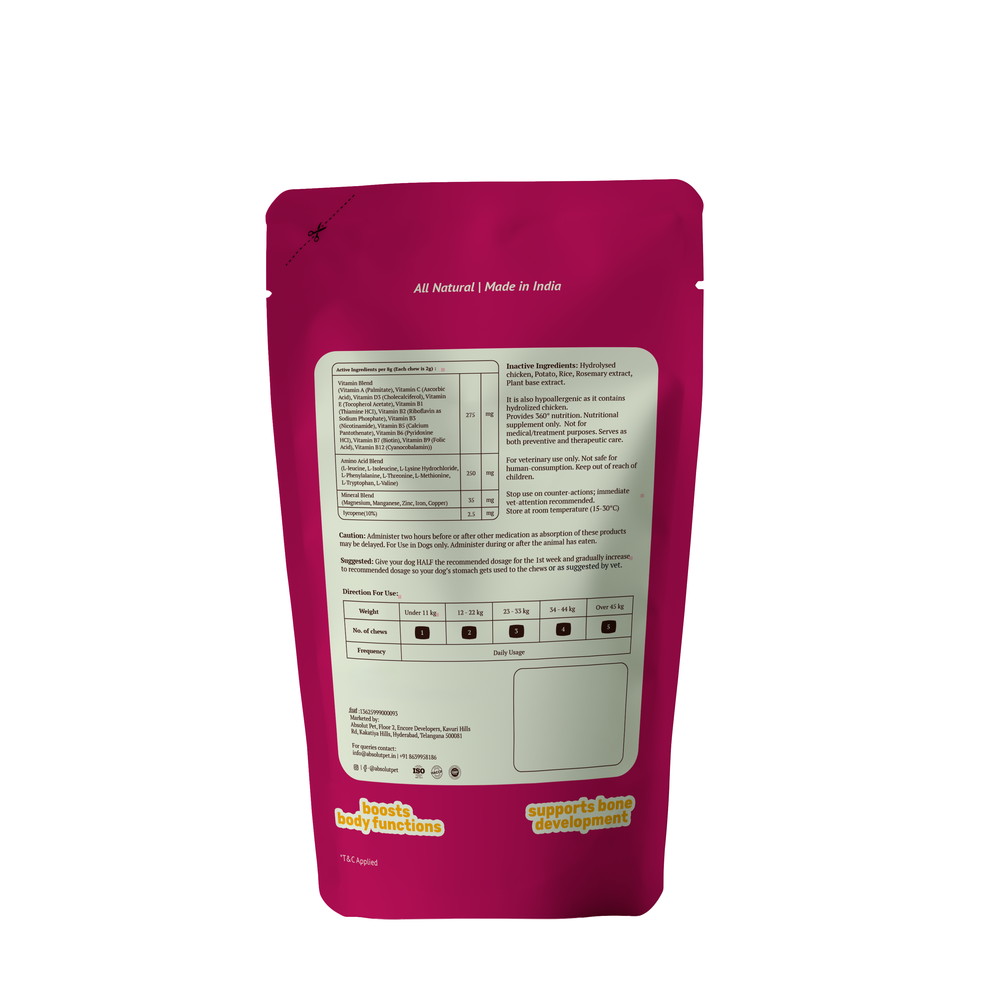 Absolut Pet Bone & Muscle Multivitamin Chews Dogs Treat Dog Treats + Others Absolut Pet