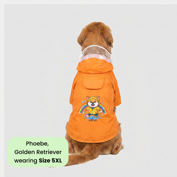 Pets Way Mistiq Orange Rainbhaw Raincoat for Dogs