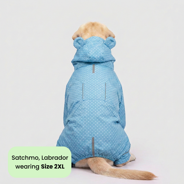 Skatrs Drizzle Dazzle Raincoat for Dogs (Light Blue)