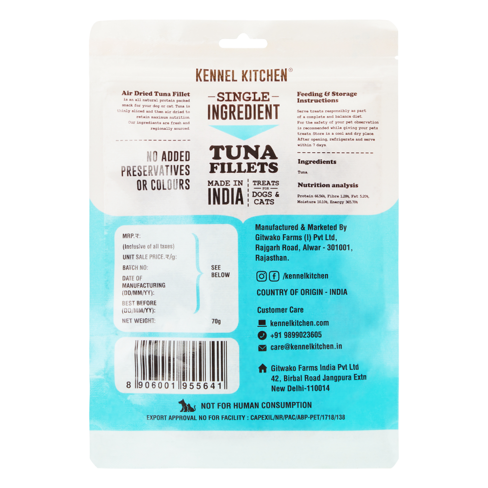 Kennel Kitchen Air Dried Tuna Fish Jerky Dog and Cats Treats Dog Treats + Others Kennel Kitchen