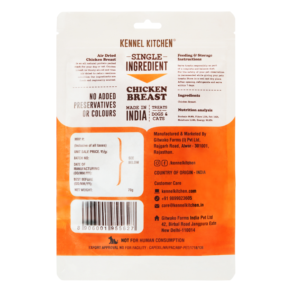 Kennel Kitchen Air Dried Chicken Jerky Dog and Cats Treats Dog Treats + Others Kennel Kitchen