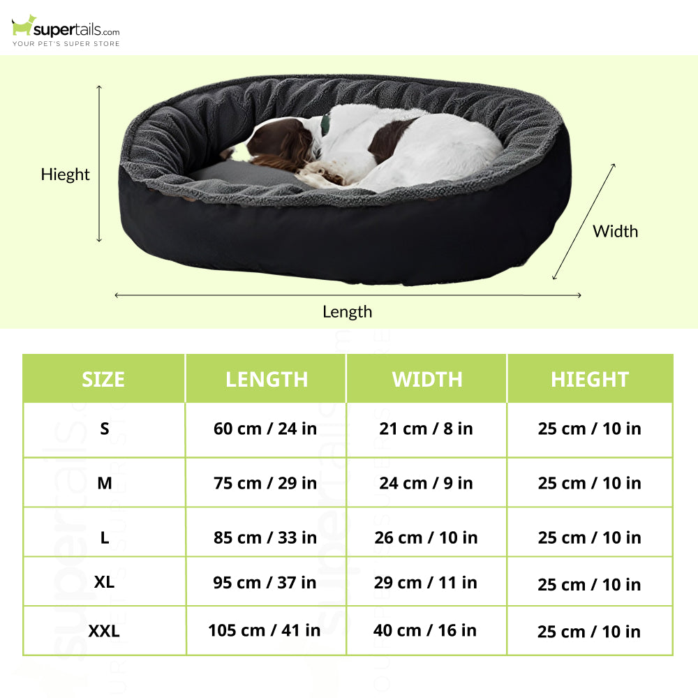 Fluffy's Kozi Pet Ultra Soft Ethnic Designer Polyster Filled Reversable Bed for Dogs and Cats (Black) Both-Bedding, Mats & Travel Supplies Fluffy's