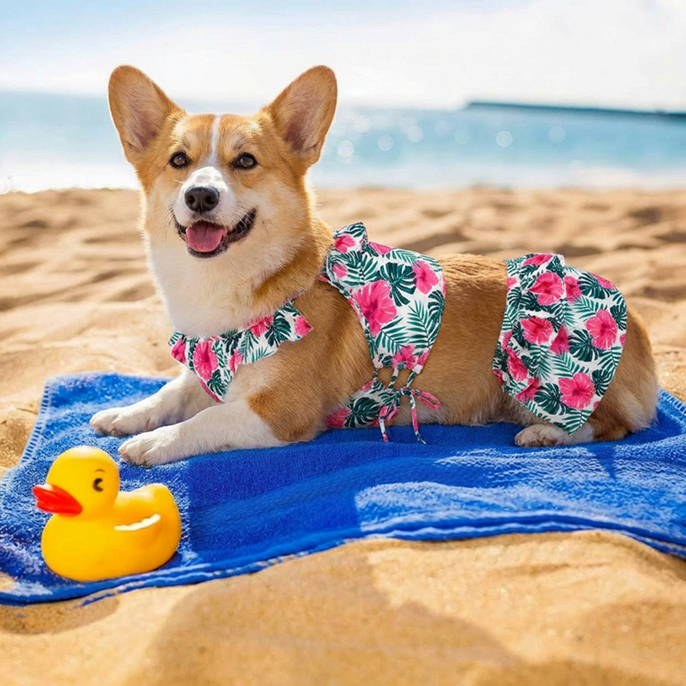 Pet Bigginis For Dogs (White/Pink/Green)