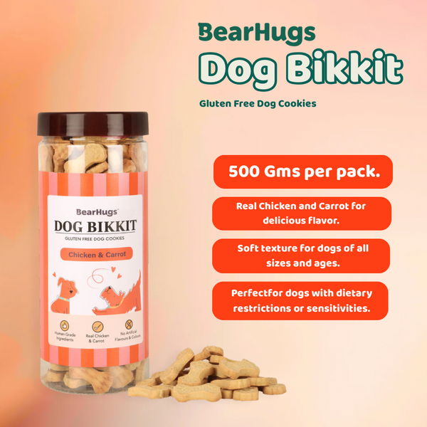BearHugs Real Chicken & Carrot Bikkit Gluten Free Cookies Dog Treats