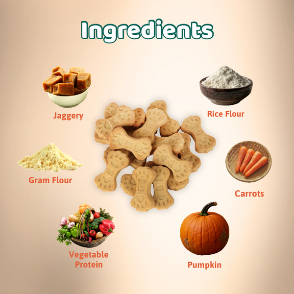 BearHugs Pumpkin & Carrot Bikkit Gluten Free Cookies Dog Treats