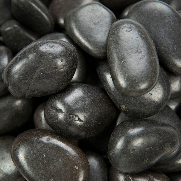 Splashy Fin Polished Black Pebbles for Aquarium