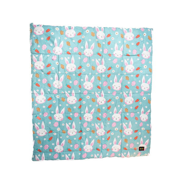 Skatrs Bunny Bloom Blanket for Dogs & Cats (Light Blue)