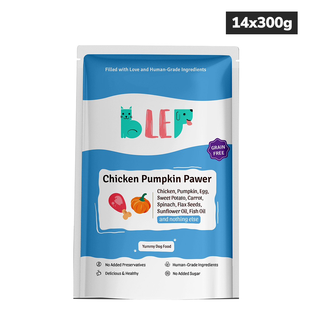 BLEP Chicken & Pumpkin Pawer Dog Wet Food (300g) Dogs-Wet Food BLEP 14x300g