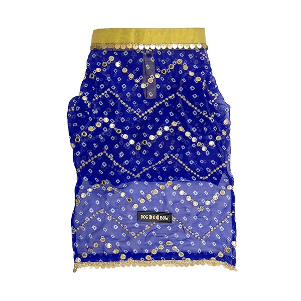 Dogobow Zig Zag Mirror Kurta for Cats & Dogs (Blue)