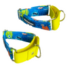 Dogobow Monster Print Martingale Collar for Dogs (Blue)