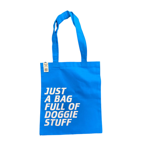 Talking Dog Club Just a Bag Full of Doggie Stuff Carry All Tote Bag for Women (Blue)