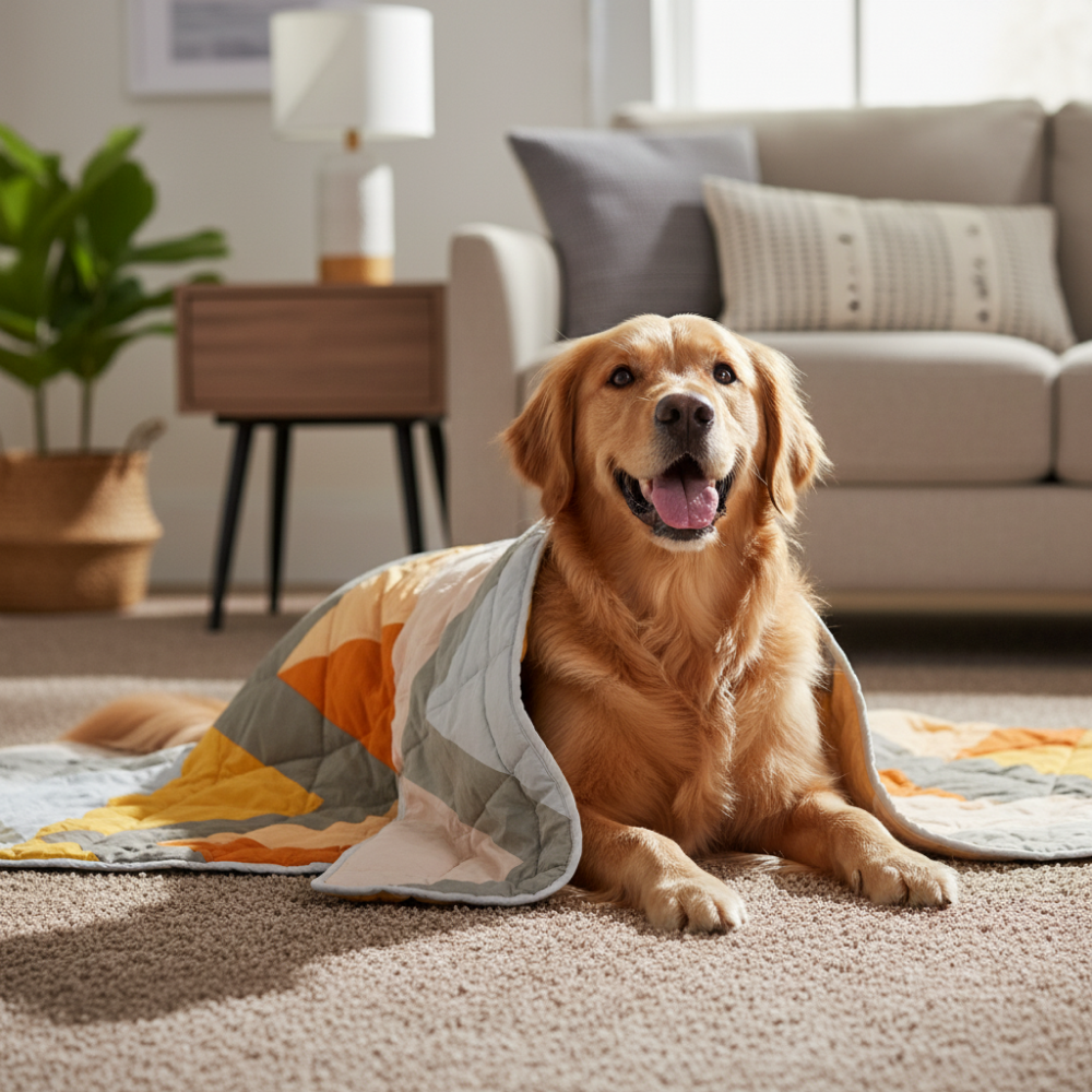 Skatrs Sunshine Snuggle Blanket for Dogs & Cats (Yellow) Both-Bedding, Mats & Travel Supplies Skatrs
