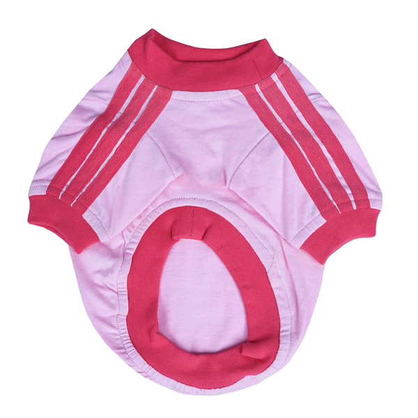 Pets Way Dive In Stripes Tshirt for Dogs (Blush)