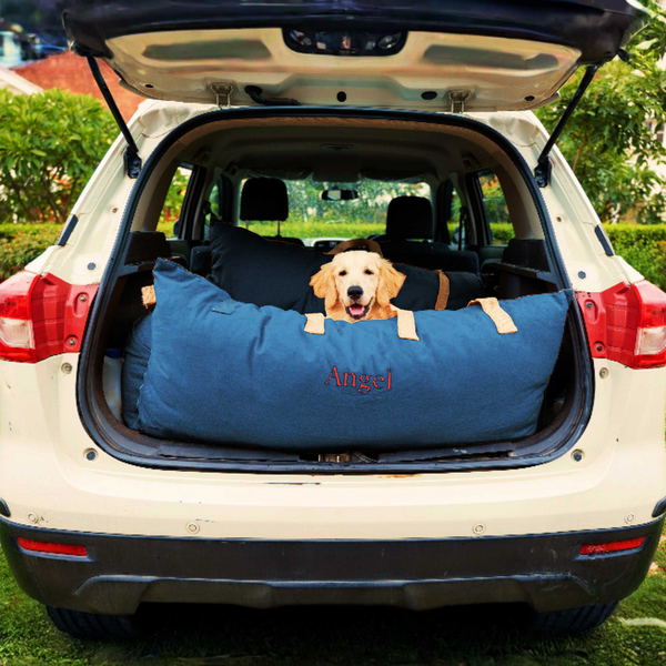 Petter World Car Travel Bed with Safety Leash for Dogs and Cats (Autumn Gray)