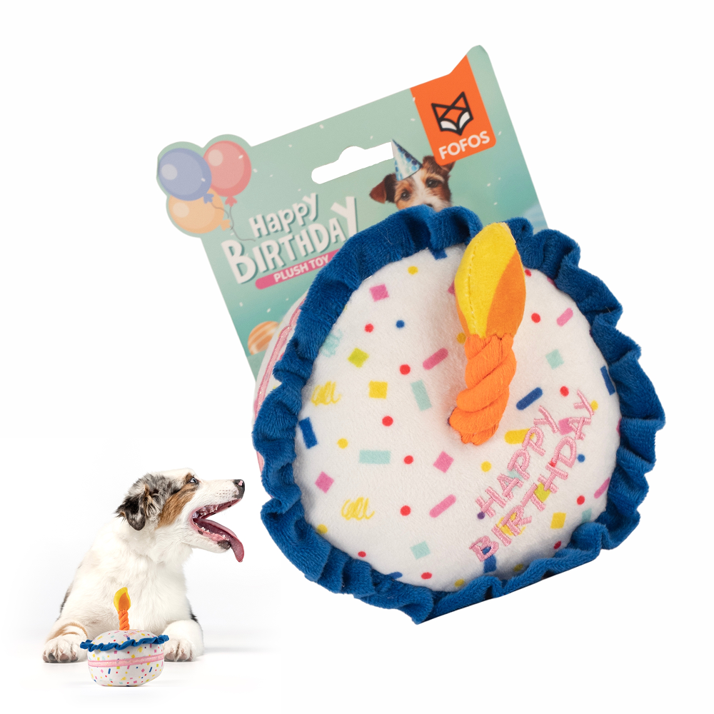 Barkbutler x Fofos Birthday Cake Plush Toy for Dogs Dogs-Toys Barkbutler