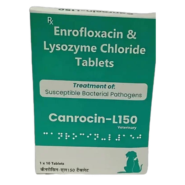 Wellcon Canrocin L 150mg Tablet (Enrofloxacin & Lysozyme) for Dogs and Cats