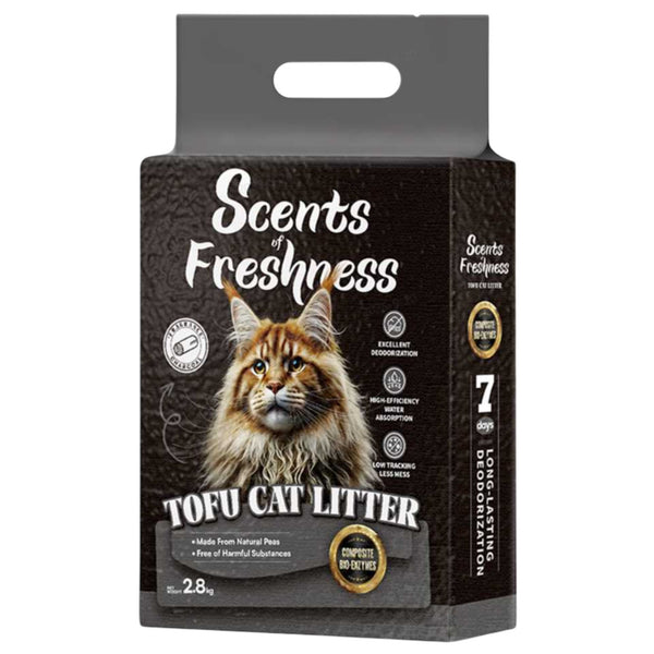 Scents of Freshness Premium Tofu Cat Litter for Cats (Charcoal)