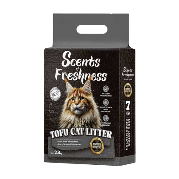 Scents of Freshness Premium Tofu Cat Litter for Cats (Charcoal)