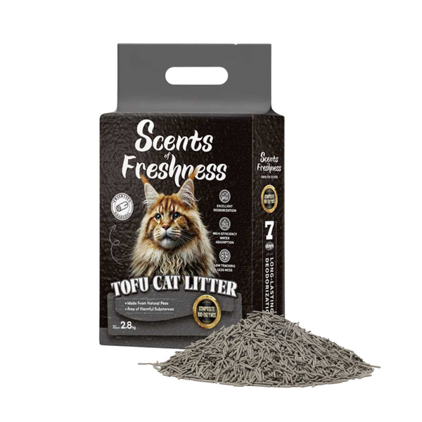 Scents of Freshness Premium Tofu Cat Litter for Cats (Charcoal)