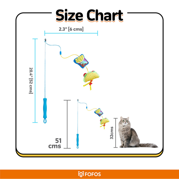 Fofos Wand Hungry Kittens Teaser Toy for Cats