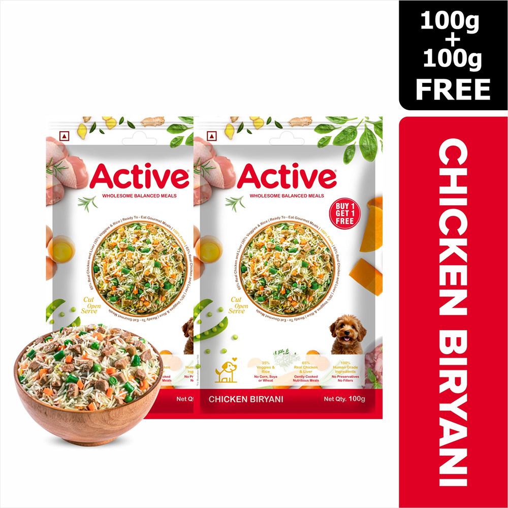 Active Chicken Biryani Fresh Food for Dogs (Buy 1 Get 1) Dogs-Fresh Food Active 100g+100g