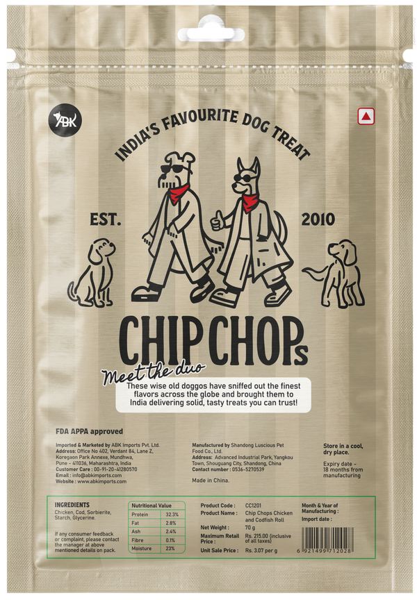 Chip Chops Chicken and Codfish Rolls Dog Treats