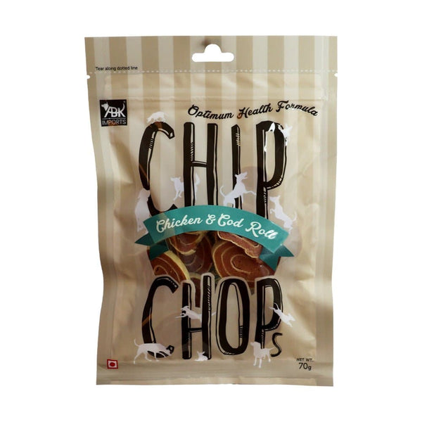 Furlicks Skin & Coat Supplement and Chip Chops Chicken and Codfish Rolls Treats Combo for Dogs