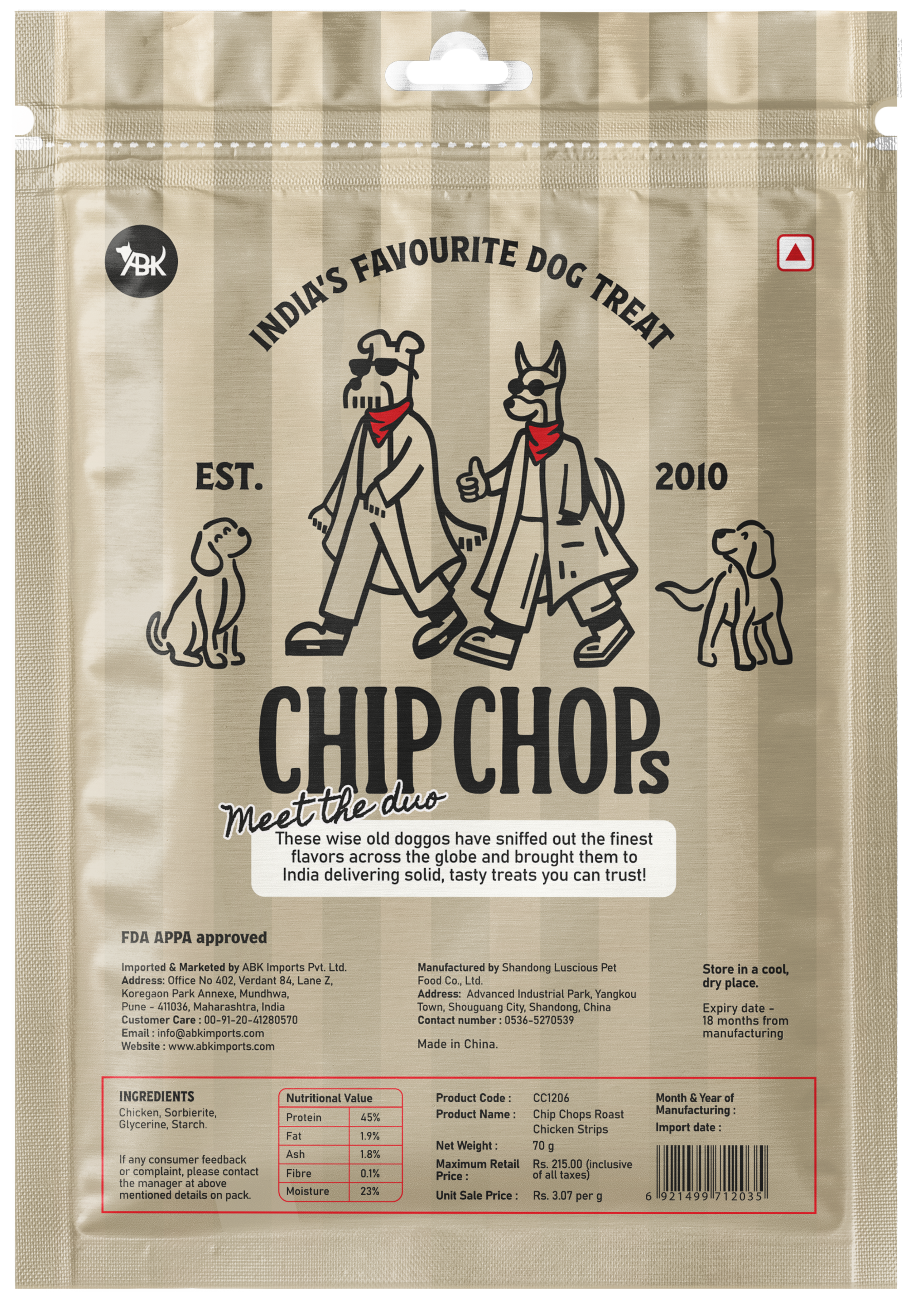 Chip Chops Roast Chicken Strips Dog Treats Dog Treats + Others Chip Chops