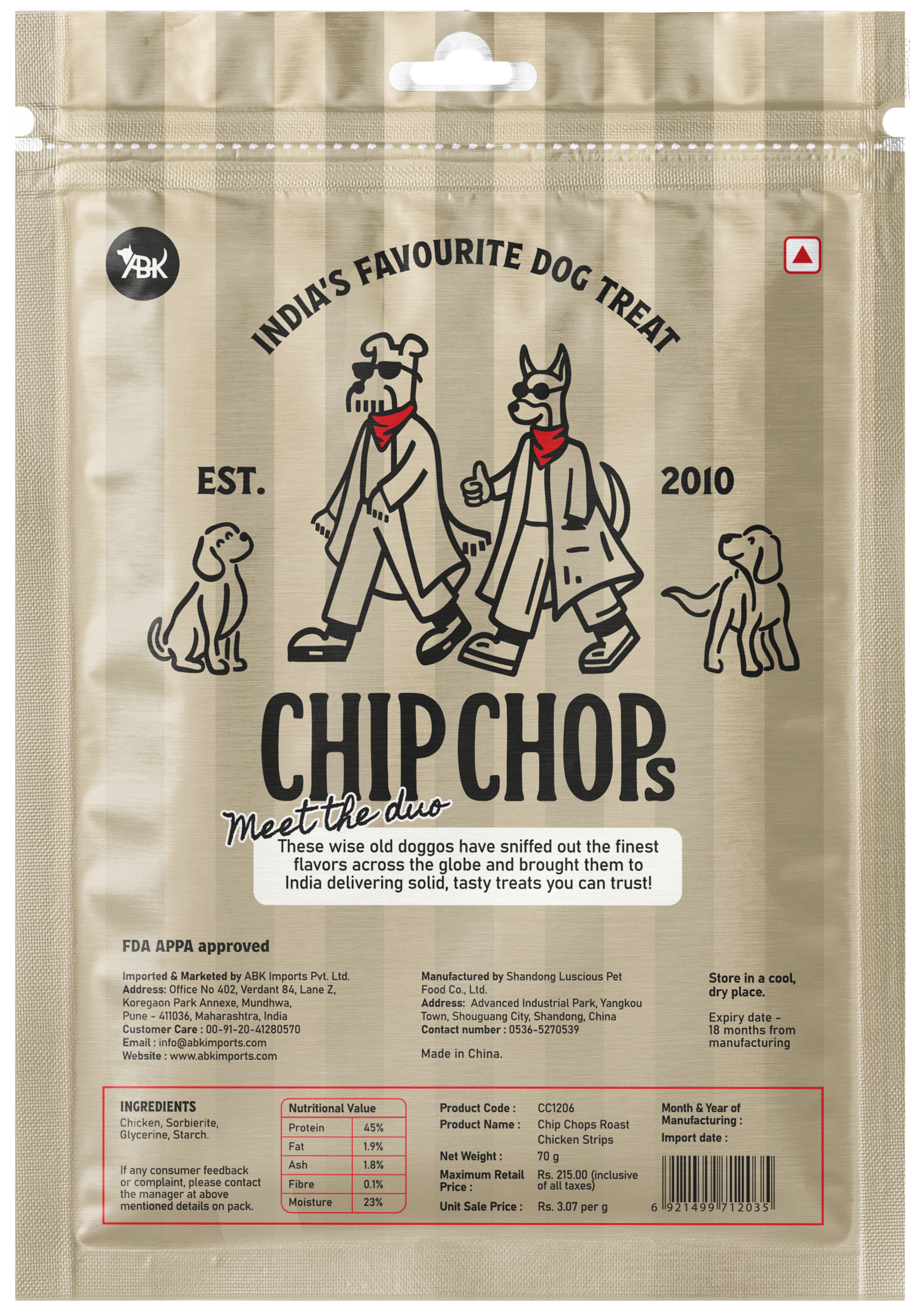 Chip Chops Roast Chicken Strips Dog Treats Dog Treats + Others Chip Chops