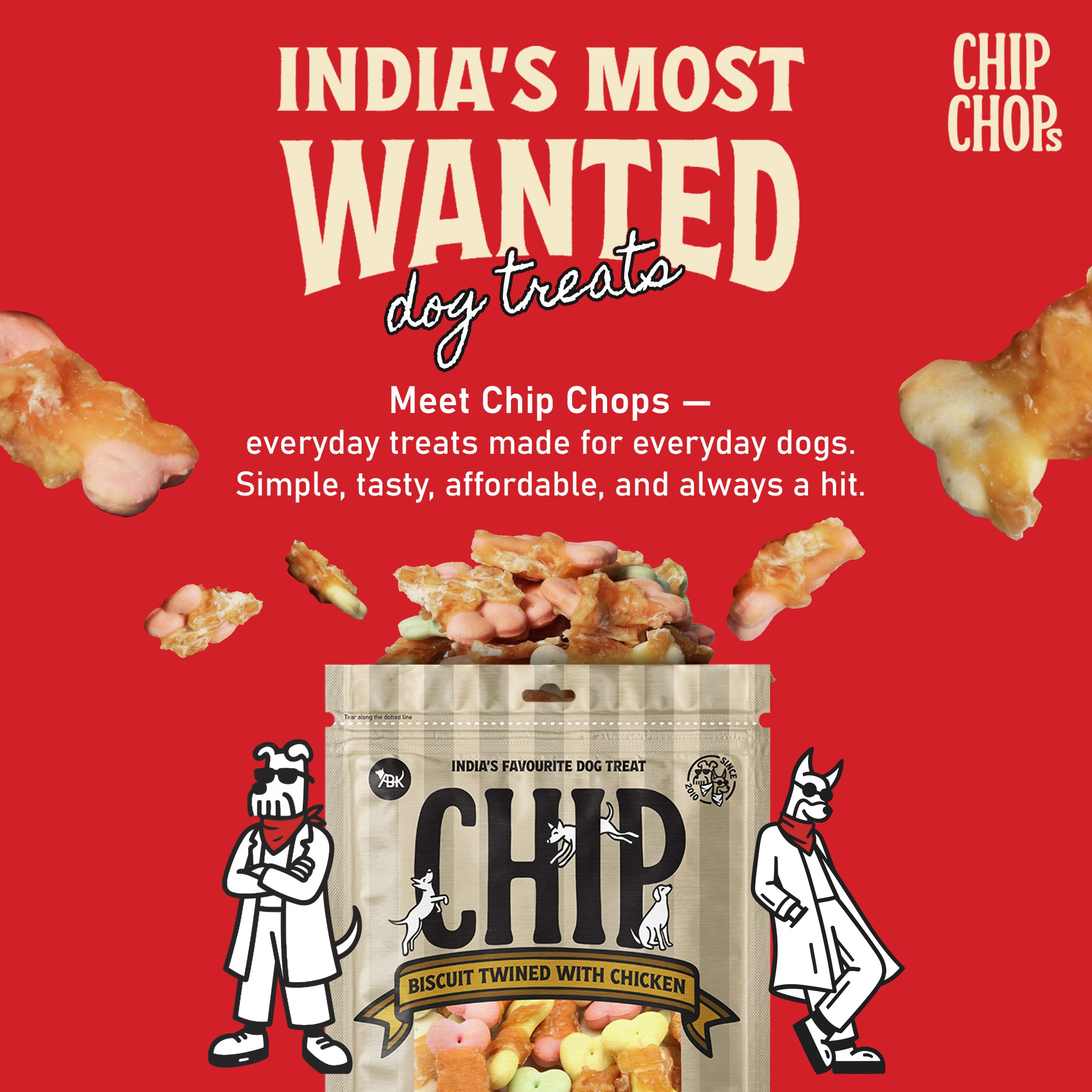 Chip Chops Biscuit Twined with Chicken Dog Treats