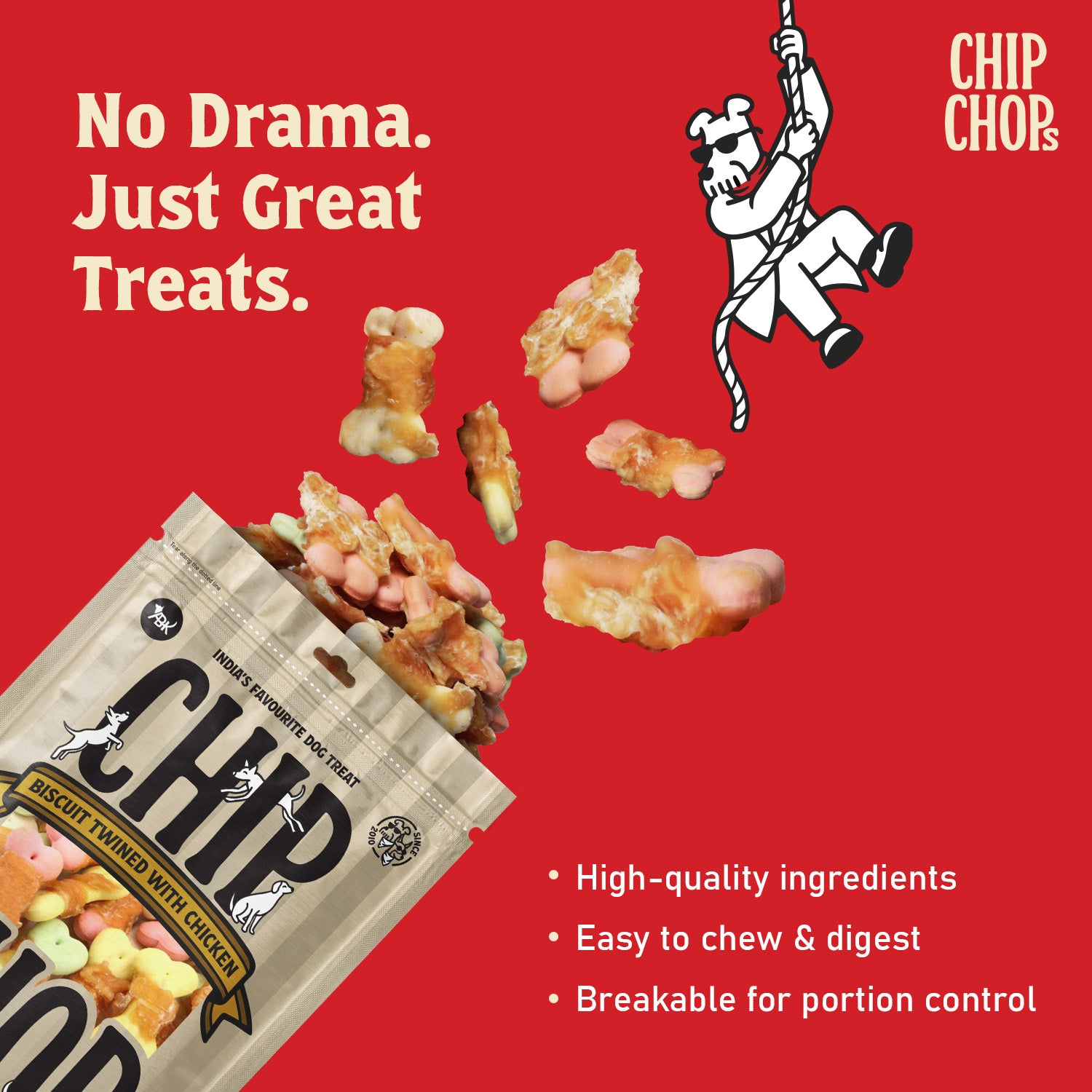 Chip Chops Biscuit Twined with Chicken Dog Treats