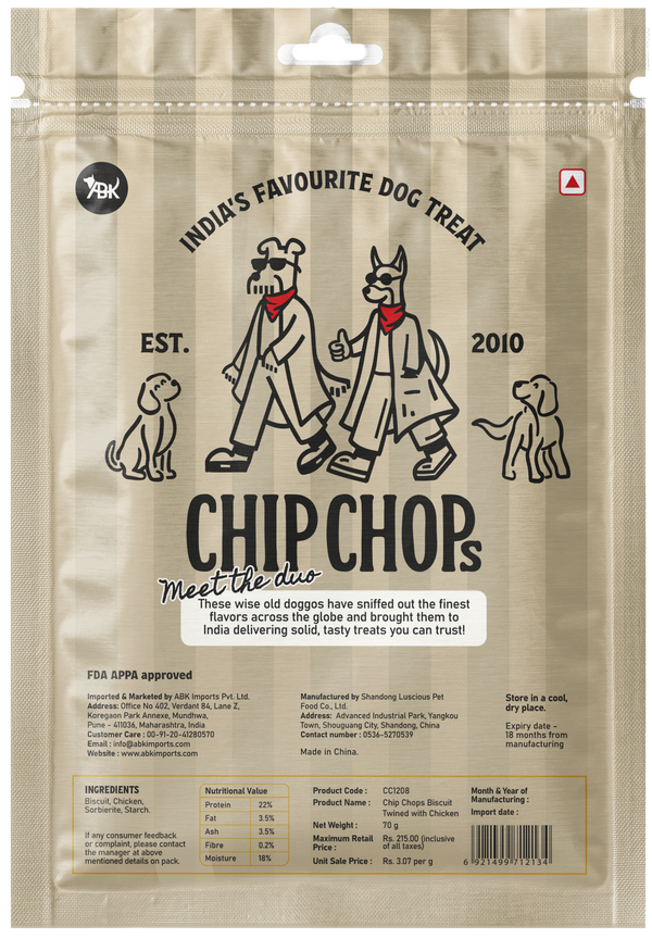 Chip Chops Biscuit Twined with Chicken Dog Treats